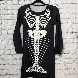 Halloween Girl's Fishbone Skeleton dress Youth size‎ XL